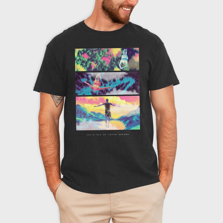 People Flying Psychodelic Lucid, Tricou Barbati (Unisex)