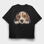 Beagle Peeking, Tricou Oversize Barbati (Unisex)