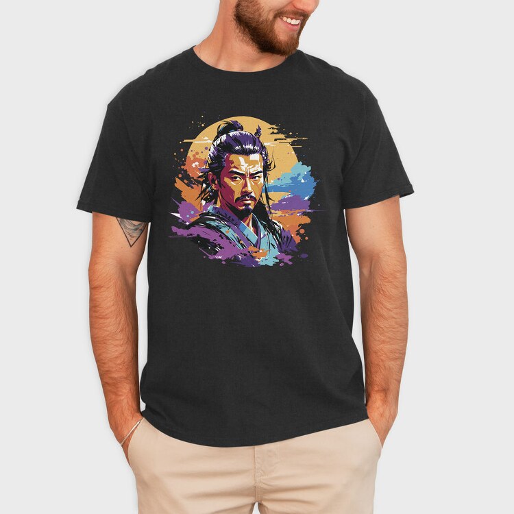 Samurai Warrior Vibrant Full Color, Tricou Barbati (Unisex)