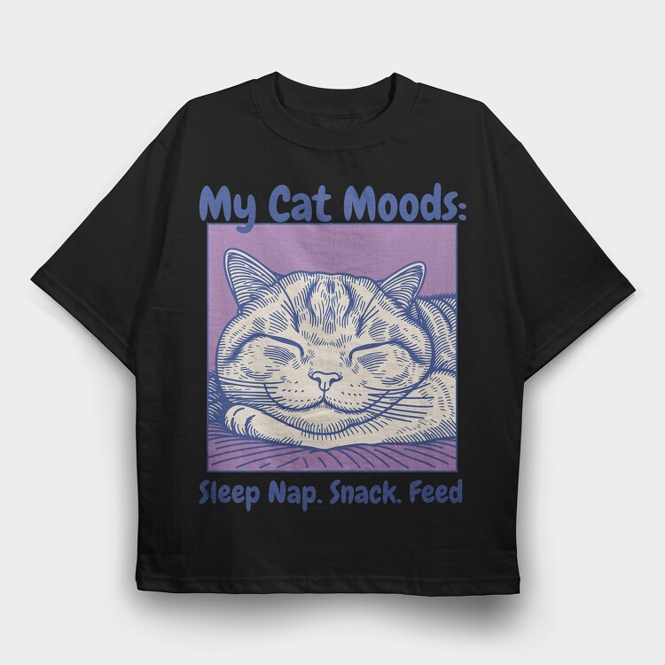 Cat Nap Mood, Tricou Oversize Barbati (Unisex)