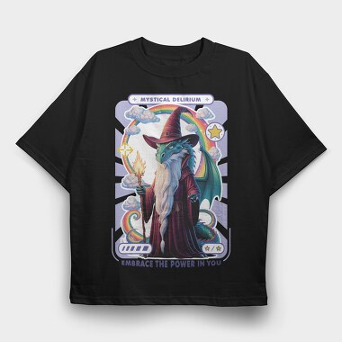 Mystical Delirium Wizard, Tricou Oversize Barbati (Unisex)