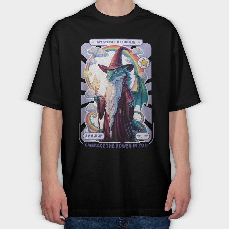 Mystical Delirium Wizard, Tricou Oversize Barbati (Unisex)