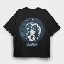 Forest Night Hike Hiking Moon, Tricou Oversize Barbati (Unisex)
