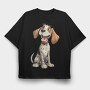 Beagle Puppy Smile, Tricou Oversize Barbati (Unisex)