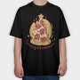 Pepperoni Pizza In Christmas Merry Crustmas, Tricou Oversize Barbati (Unisex)