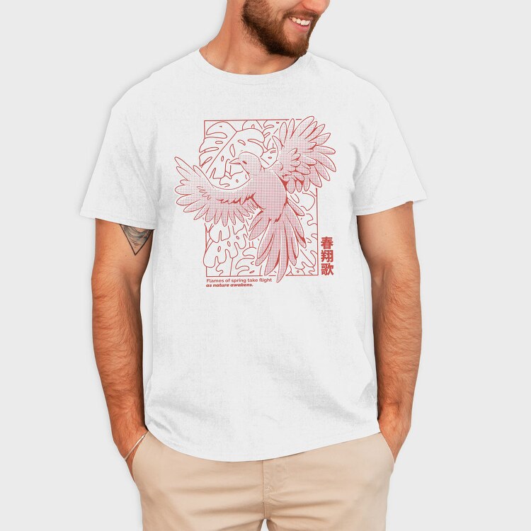 Halftone Spring Bird, Tricou Barbati (Unisex)