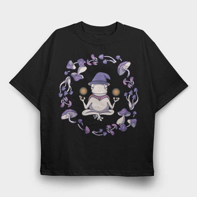 Mystical Frog Animal Throw Pillow, Tricou Oversize Barbati (Unisex)