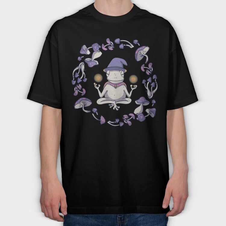 Mystical Frog Animal Throw Pillow, Tricou Oversize Barbati (Unisex)