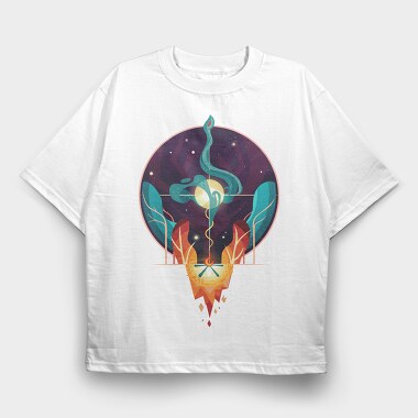Fire And Water Concept, Tricou Oversize Barbati (Unisex)