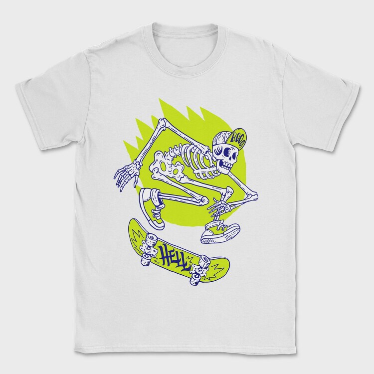 Halloween Skate Skeleton, Tricou Barbati (Unisex)