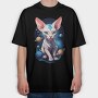 Cosmic Sphynx Cat, Tricou Oversize Barbati (Unisex)