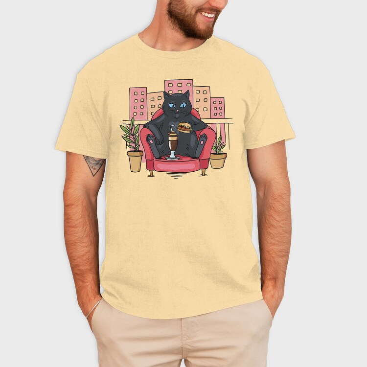 Cat On Balcony, Tricou Barbati (Unisex)