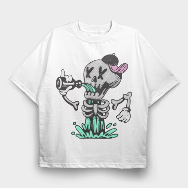 Halloween Retro Cartoon Character 5, Tricou Oversize Barbati (Unisex)