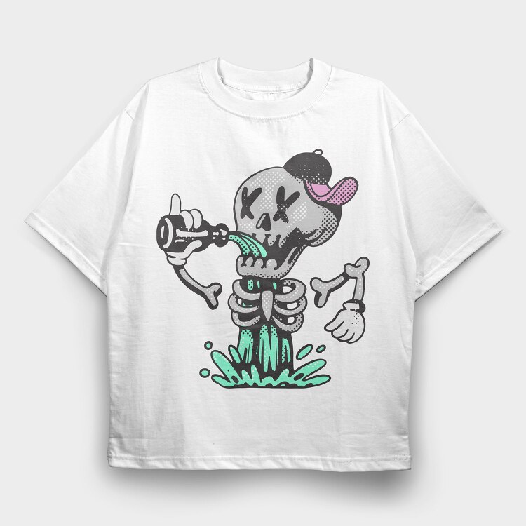 Halloween Retro Cartoon Character 5, Tricou Oversize Barbati (Unisex)