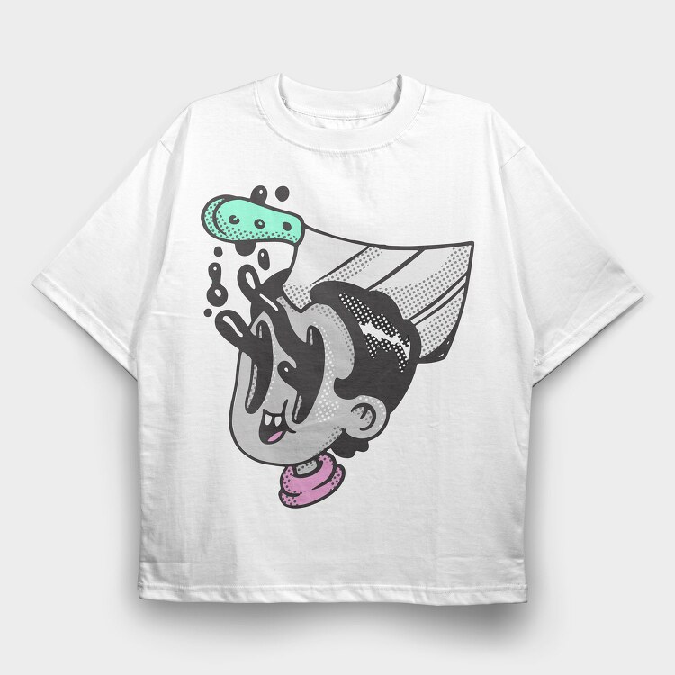 Halloween Retro Cartoon Character 4, Tricou Oversize Barbati (Unisex)