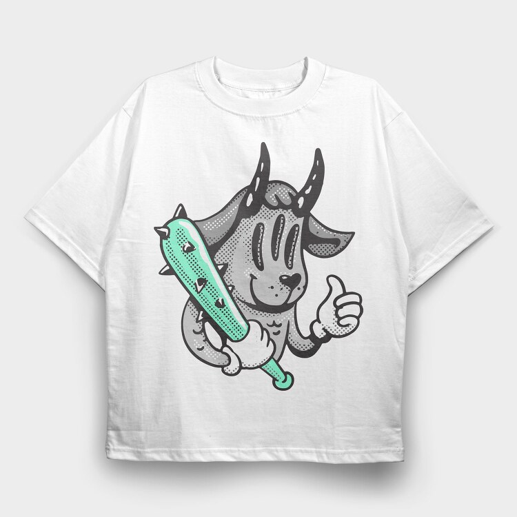 Halloween Retro Cartoon Character 3, Tricou Oversize Barbati (Unisex)