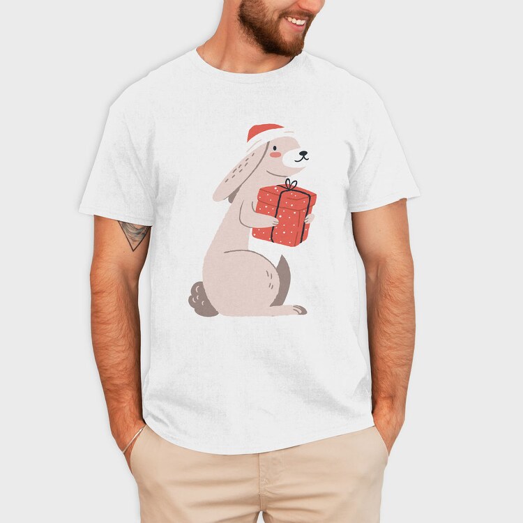 Santa Bunny Gift, Tricou Barbati (Unisex)