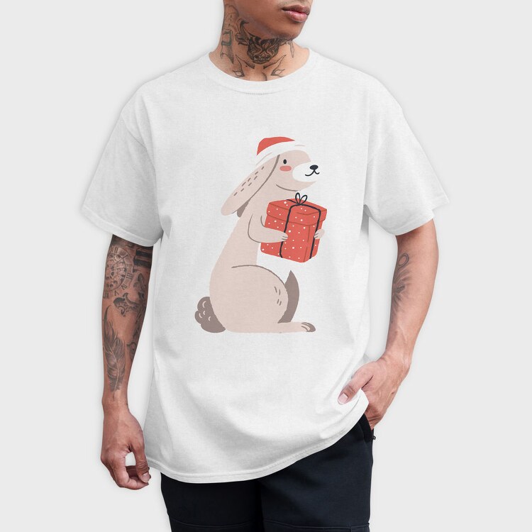 Santa Bunny Gift, Tricou Barbati (Unisex)