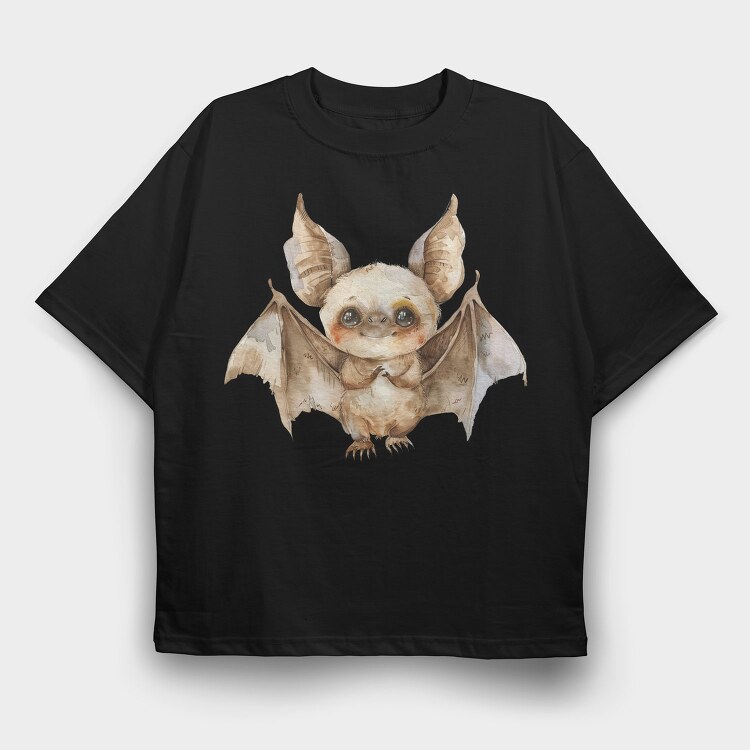 Bat Flying Cute, Tricou Oversize Barbati (Unisex)