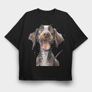 German Pointer Smile, Tricou Oversize Barbati (Unisex)