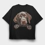 German Shorthaired Pointer, Tricou Oversize Barbati (Unisex)