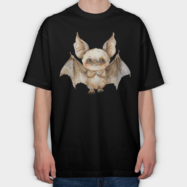 Bat Flying Cute, Tricou Oversize Barbati (Unisex)
