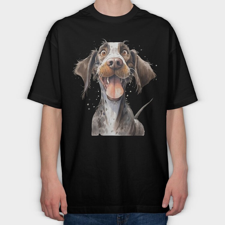 German Pointer Smile, Tricou Oversize Barbati (Unisex)