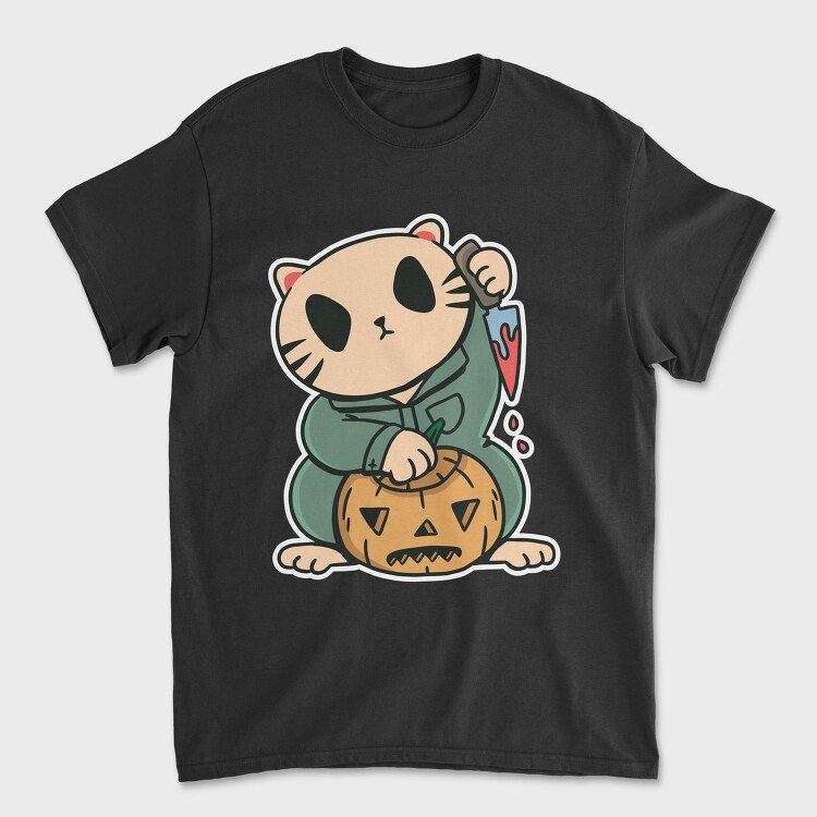 Halloween Cat Lucky, Tricou Barbati (Unisex)