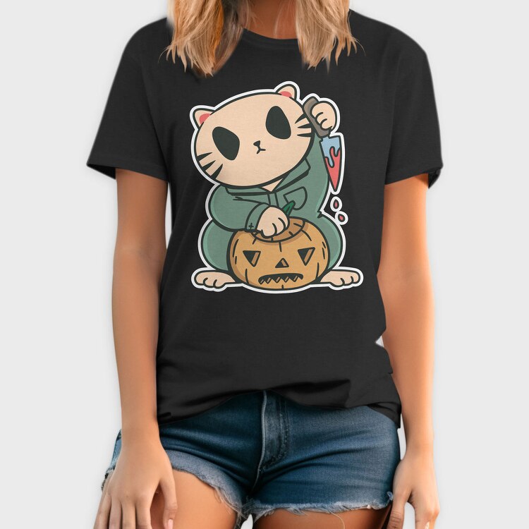 Halloween Cat Lucky, Tricou Barbati (Unisex)