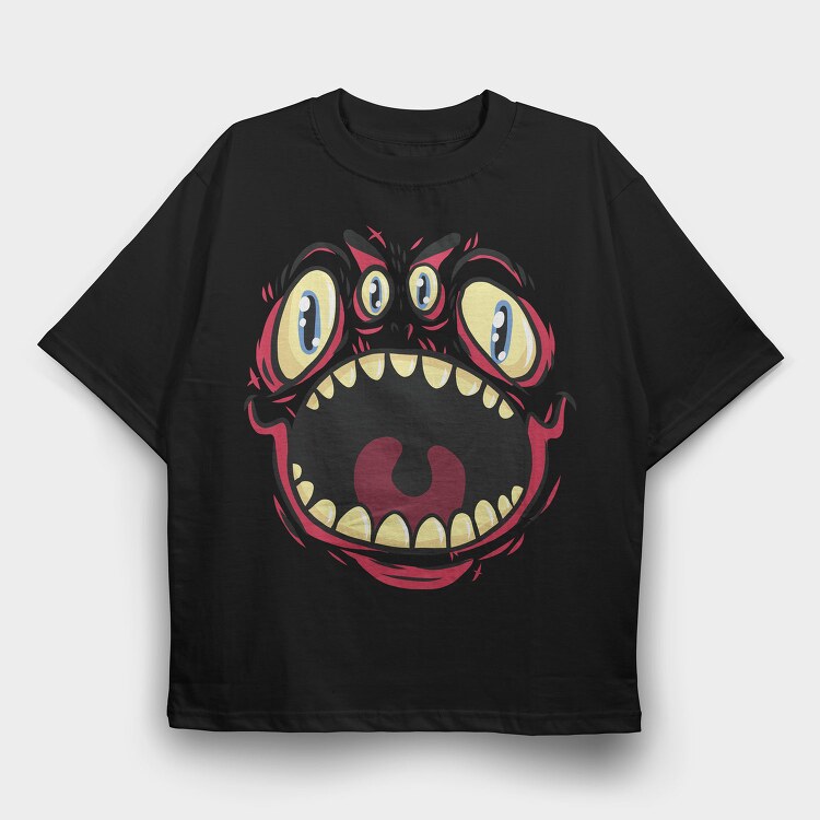 Four Eyed Monster, Tricou Oversize Barbati (Unisex)