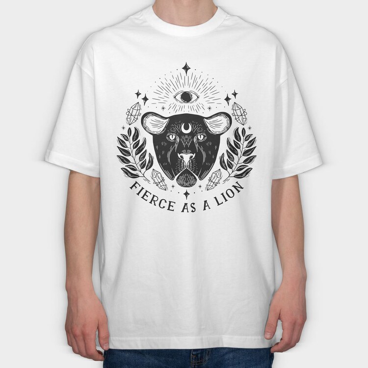 Fierce As A Lion Witch, Tricou Oversize Barbati (Unisex)