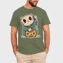 Halloween Cat Lucky, Tricou Barbati (Unisex)
