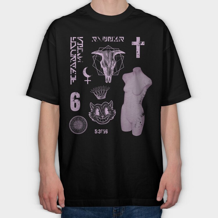 Grounge Night, Tricou Oversize Barbati (Unisex)