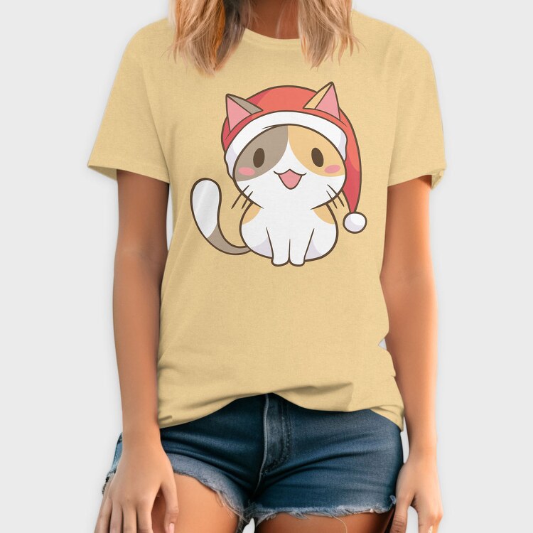 Santa Cat, Tricou Barbati (Unisex)