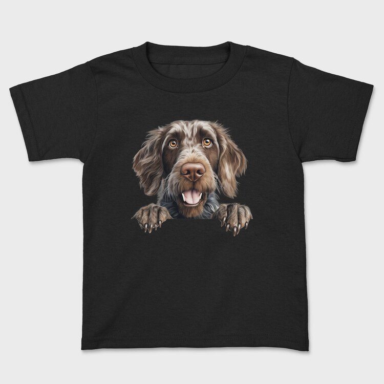 German Wirehaired Pointer Peeking, Tricou Copii