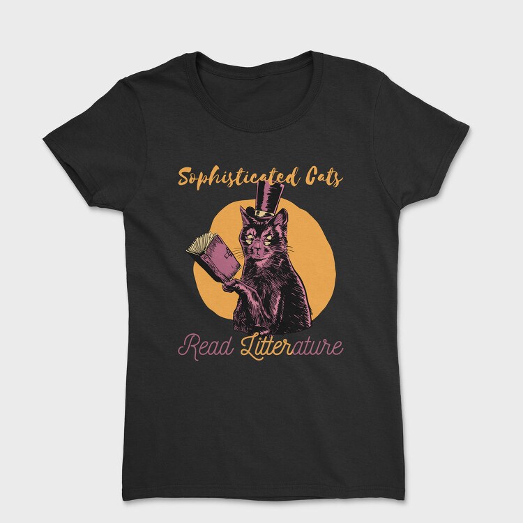 Fancy Cat Literature Litterature, Tricou Femei