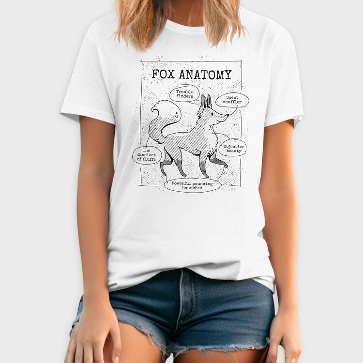 Fox Anatomy Cute Tote, Tricou Barbati (Unisex)