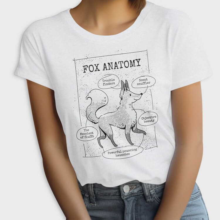 Fox Anatomy Cute Tote, Tricou Femei