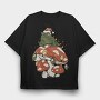 Cottagecore Christmas Frog, Tricou Oversize Barbati (Unisex)