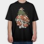 Cottagecore Christmas Frog, Tricou Oversize Barbati (Unisex)