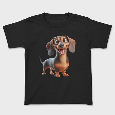 Dachshund Smile Sublimation, Tricou Copii
