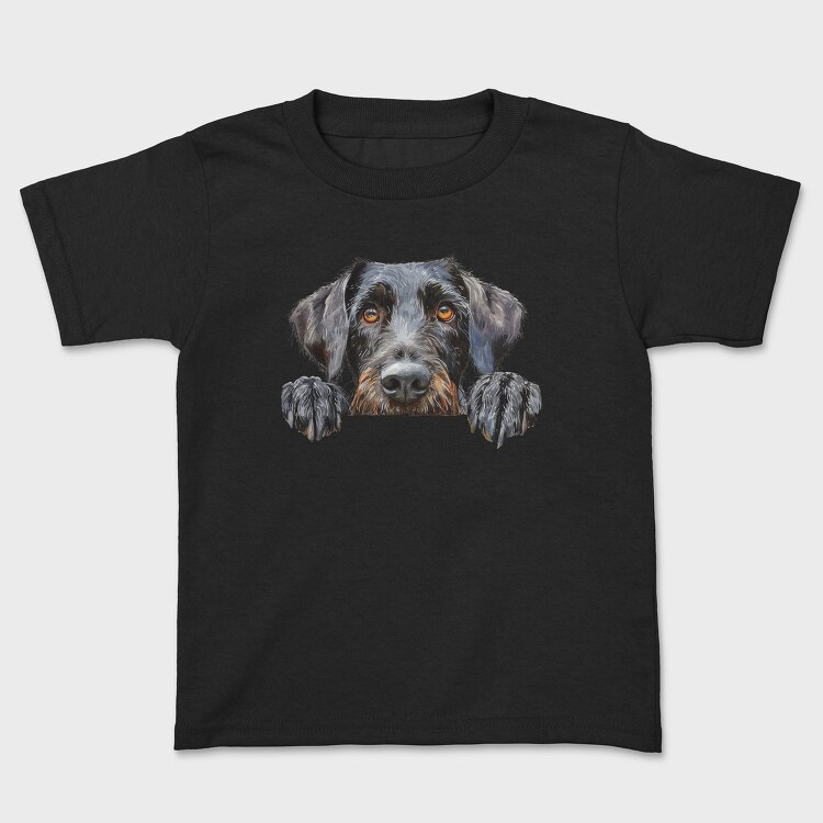 German Wirepointer Peeking Face, Tricou Copii