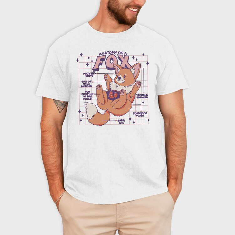 Fox Anatomy Pillow, Tricou Barbati (Unisex)