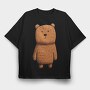 Bear Cute Standing, Tricou Oversize Barbati (Unisex)
