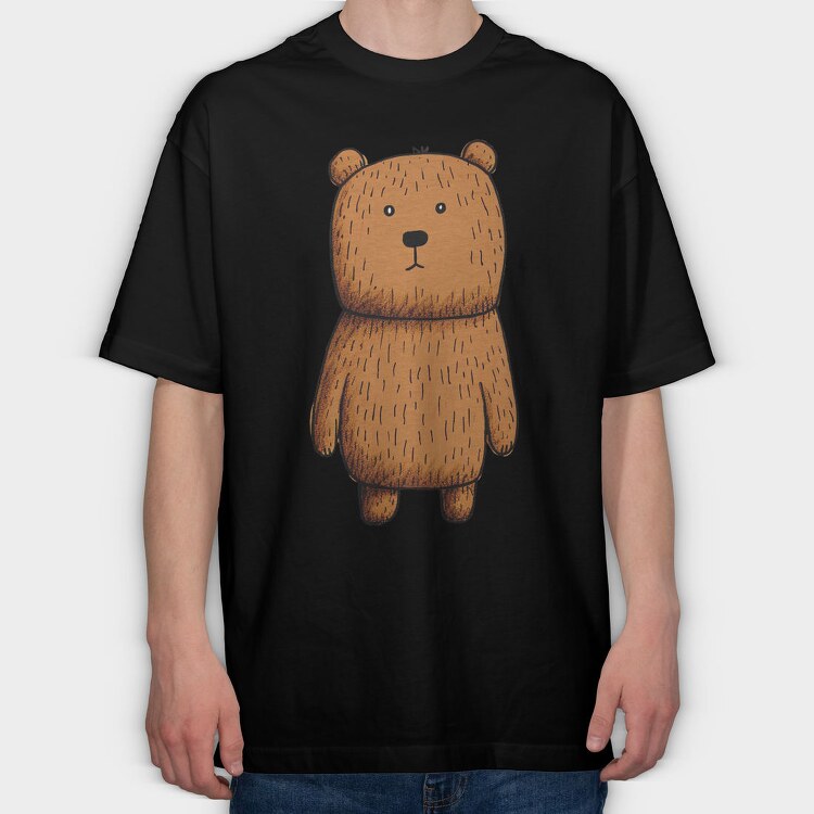Bear Cute Standing, Tricou Oversize Barbati (Unisex)