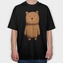 Bear Cute Standing, Tricou Oversize Barbati (Unisex)