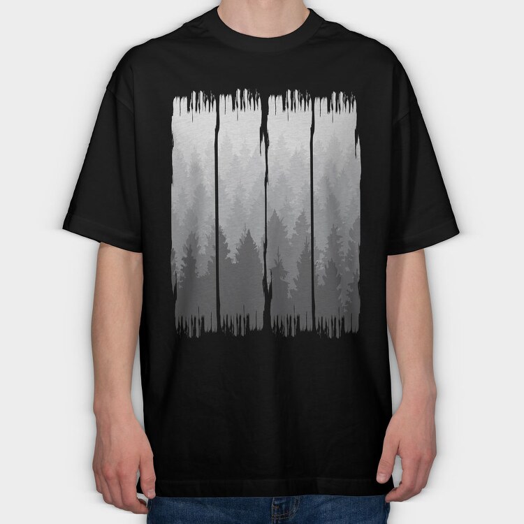 Grunge Forest, Tricou Oversize Barbati (Unisex)