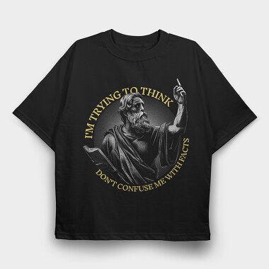 Philosophical Quote Plato, Tricou Oversize Barbati (Unisex)