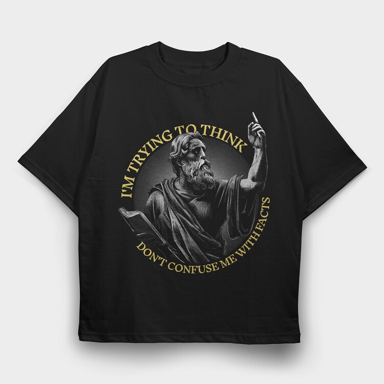 Philosophical Quote Plato, Tricou Oversize Barbati (Unisex)