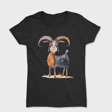Goat Illustration Art, Tricou Femei